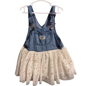 Toddler OshKosh Denim White Tulle with Gold Stars Skirtall (2T)